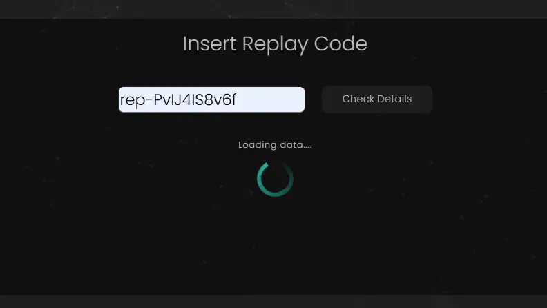 image showing the place in which the replay code should be entered to see the game's statistics